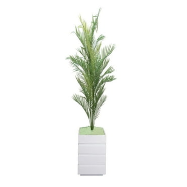 54'' Glow in the dark fake palm tree in a fiberstone planter