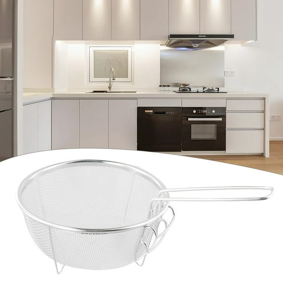 Stainless Steel Deep Fry Basket Round Wirepresentation With Detachable Handle 20*20Cm YIWEI