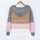 thumbnail image 4 of Gibobby Sudadera larga con cremallera Fashion Women Leopard Patchwork V Cuello de mangas largas Sweater Blouse Tops （Gris， XXXL), 4 of 5