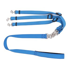 3 Way Dog Leash, Dog Running Leash Triple Nylon Dog Laash Ajustable Ceinture Nylon Coupler Leash pour courir randonnée pédestre