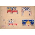 thumbnail image 3 of Winold Reiss 14x11 Black Modern Framed Museum Art Print Titled - Designs for Alamac Hotel Congo Room, 71st and Broadway, New York, Ny.) (Six Color Studies of Interior, Furniture, and Murals, 3 of 5