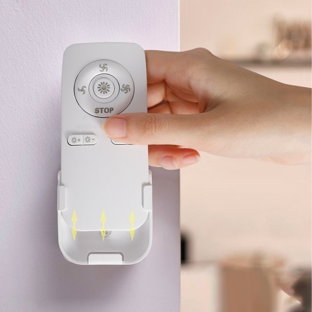 Pc WallMount Ceiling Fan Remote Control,Ceiling Fan With LED Light 3 Speeds Wind & Stepless