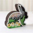 thumbnail image 2 of EASTIN Wooden Carving Rabbit Handicraft Creative Ornaments Multicolor Easter Home Decor, 2 of 11