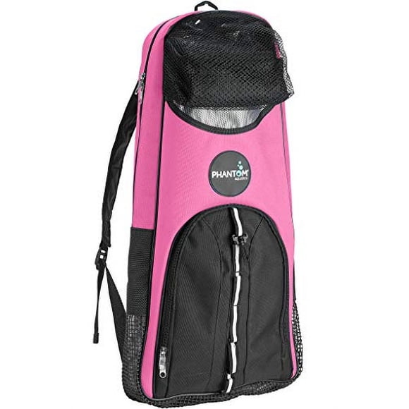 Mochila submarinismo y snorkel Phantom Aquatics Rosa con correa para aletas tubo máscara y más
