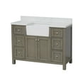 thumbnail image 6 of Yorkshire 48" Farmhouse Bathroom Vanity with Weathered Gray Cabinet and Engineered Marble Top, 6 of 7