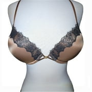 Victoria's Secret Bombshell Add 2 Cup Bra with Multi-Way Straps - 32D in Caramel with Black Lace Trim