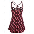 thumbnail image 2 of Tank Top de Ojales de Talla Extra con Mangas Cortas Rosegal  Camisetas sin mangas de talla grande, 2 of 5