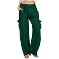 thumbnail image 2 of Mifsaly Wide Leg Cargo Pants Women High Waisted Denim Pant Summer Vacation Casual Loose Jeans Breathable Lightweight Baggy Streetwear Sweatpants with Multi Pockets XL, 2 of 5
