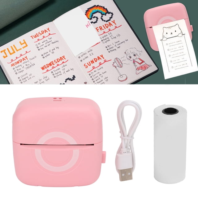 Sticker Printer, Mini Thermal Printer Long Battery Life for Household for Student for School for Office