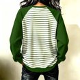 thumbnail image 5 of LUVDA Women's Raglan Stripe Crew Neck Sweatshirt Contrasting Sleeves Relaxed Fit Fall Pullover, 5 of 6
