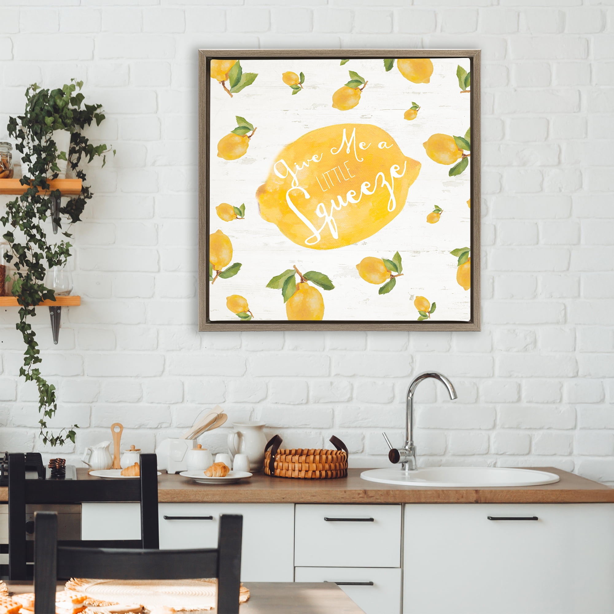 Stupell Industries Give Me A Squeeze Brown Framed Floater Canvas Wall Art, design by Lanie Loreth