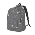 thumbnail image 6 of Easygd Airplane Routes Around The World Canvas Backpack: Stylish, Lightweight, and Versatile with Large Capacity and Adjustable Straps –, 6 of 7