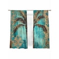 thumbnail image 2 of Coconut Tree Sheer Curtains 72 Inches Long 2 Panels Tropical Plant Light Filtering Semi Sheer Window Curtains Drapes for Bedroom Living Room 52"x72", 2 of 7