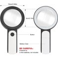 thumbnail image 3 of Reading Magnifier, 30X Magnifier with 18 LED Light Handheld Magnifying Magnifier 3 Modes Illuminated Magnifier for Elderly, Visually Impaired, Books, Jewelry, 3 of 5