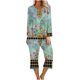 thumbnail image 2 of Puntoco Conjunto de pijama cómodo de dos piezas con cuello redondo y manga larga para mujer Puntoco Puntoco-3832, 2 of 5