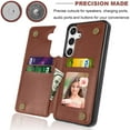 thumbnail image 4 of Samsung Galaxy S24 Plus Case, Galaxy S24 Plus Wallet Case, Takfox Shockproof PU Leather Case Card Pockets Slots Cash ID Credit Card Flip Phone Cases Cover Kickstand Magnetic Hard Cases,Brown, 4 of 10
