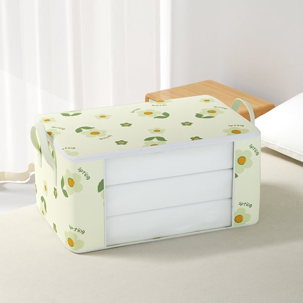 Large Capacity Clothes Storage Bag Organizer With Reinforced Handle Thick Fabric For Comforters, Blankets, Bedding, Foldable With Sturdy Zipper, Clear Window, 7
