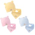 thumbnail image 3 of Baby Boy Girl Solid Color Cotton Cap Summer Hat with Ears Triangle Towel Scarf, 3 of 10