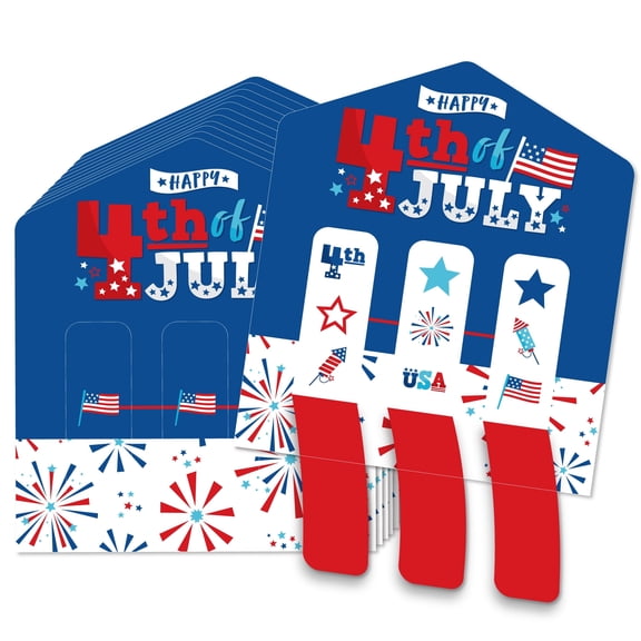 Big Dot of Happiness Firecracker 4th of July - Party Game Pickle Cards - Pull Tabs 3-in-a-Row - Set of 12