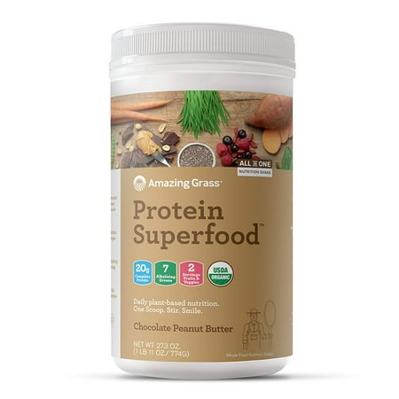 Amazing Grass Plant Protein Superfood Powder, Chocolate Peanut Butter, 16