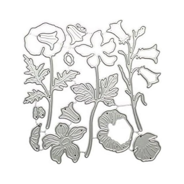 Inteprter Bonitos troqueles para cortar, moldes de grabado impermeables, papel decorativo reutilizable, estampado de álbum de recortes, molde para Herramientas de estampado Plata Tipo 14.4093A Inteprter HA074148-14