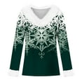 thumbnail image 4 of T-Shirt à Manches Longues pour Femmes en Liquidation T-Shirt en Polyester pour Femmes T-Shirt de Noël pour Femmes avec Imprimé Flocon de Neige Col en Peluche Poignets en Peluche T-Shirt à Manches Longues, 4 of 4