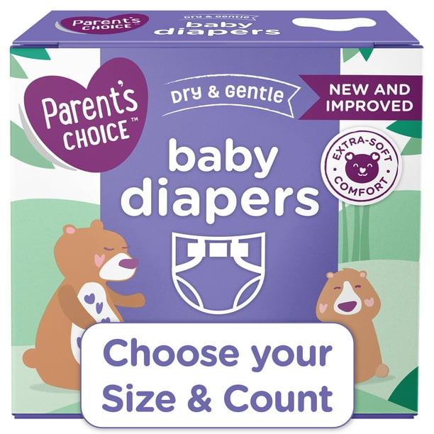 Parent's Choice Dry and Gentle Baby Diapers, Size 3, 210 Count