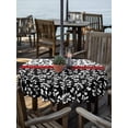 thumbnail image 2 of Outdoor Tablecloth with Umbrella Hole Zipper Black Red Round Tablecloth 60" Waterproof Outside Table Cloth Garden Floral Stripe Aesthetic Flower Boho Patio Table Cover Tablecloths for Picnic Party, 2 of 8