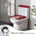 thumbnail image 5 of HELLHERO Christmas Snowman and Candy Cane Comfortable and Practical Polyester Toilet Covers Set Universal Keep Dust Stain Toilet Cover Elastic Edge for Hotel Home, 5 of 8