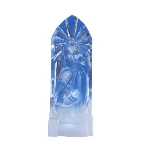 Icy Giftware Prelit LED Lighted Transparent Gothic Relief Holy Family Decoration - 10.25" - Set of 2