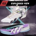 thumbnail image 3 of Novetra Unisex's Basketball Shoes Anti Slip Outdoor Fashion Training Sports Running - WHITE PURPLE3_11, 3 of 6