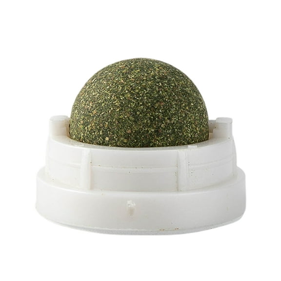 Reheyre Cat Licking Toy Easy to Paste Dust Cover Natural Materials Clear Stomach Freshen Breath Increase Appetite Fashionable Catnip Wall Ball Cat Toy for Floor