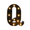 thumbnail image 2 of Letrero con letras del alfabeto iluminado, marquesina iluminada, decoración para exteriores, aniversario, dormitorio, cumpleaños, cafetería, , Q Tamaño: 681 x 858 x 157 pulgadas, 2 of 8