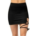 thumbnail image 1 of IROINNID Mini Elastic Waist Skirt For Women Sexy Fake Two-piece Casual Summer Yoga Lace-up Tennis Skirt Solid Color Skirt, 1 of 7