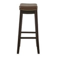thumbnail image 3 of Linon Claridge 32.25" Backless Wood Bar Stool, Dark Brown/Cognac Faux Leather, Includes 1 Stool, 3 of 9