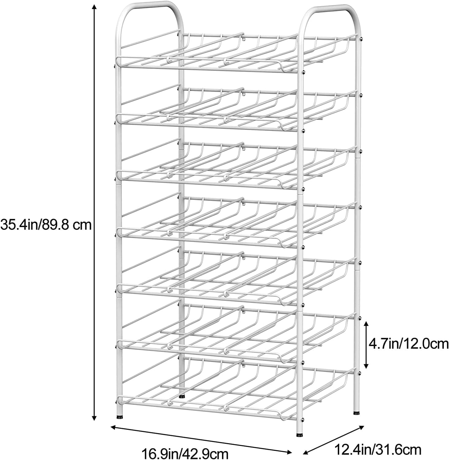 7-Tier Can Organizer Rack Dispenser for Pantry, White