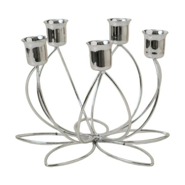 Candelabro de metal, candelabro, decoración del hogar, accesorios de fotografía, elegante soporte para velas, candelabro cónico para eventos en el Para 5 velas