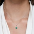 thumbnail image 3 of ANGARA Natural Pear-Shaped Emerald and Diamond Loop Pendant in 14K White Gold for Women (Size-7x5mm) | May Birthstone, Birthday, Anniversary, Jewelry Gift for Women | Natural Emerald Necklace, 3 of 9