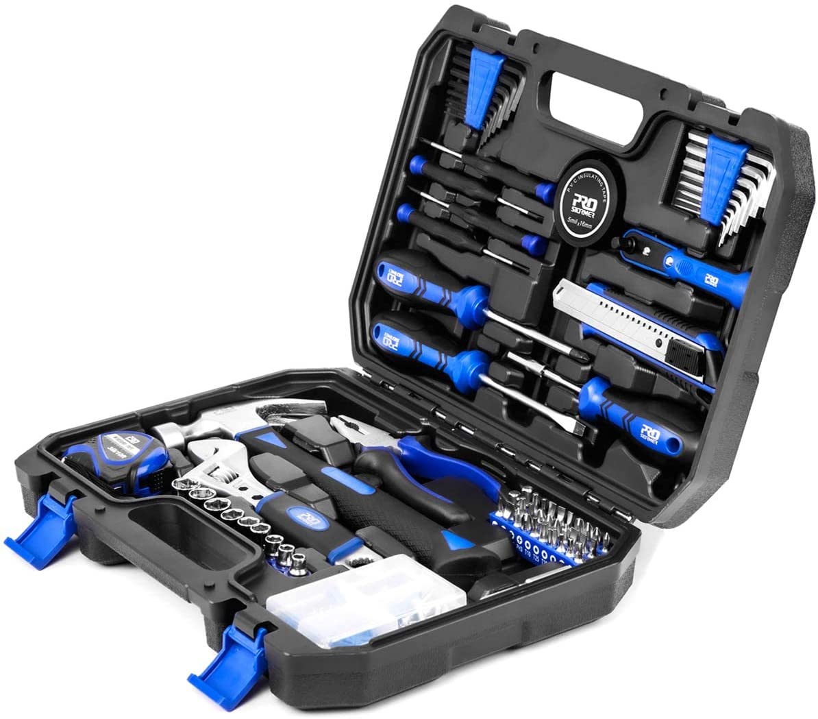 159-Piece Home Repair Tool Set, PROSTORMER General Household Hand Tool Kit with Tool Box Storage Case for Apartment, Garage, Dorm and Office