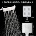 thumbnail image 3 of Pommeau de Douche, Grande Pommeau de Douche Carré avec Contrôle à une Main, Haute Pression avec 6 Douchettes, 3 of 5