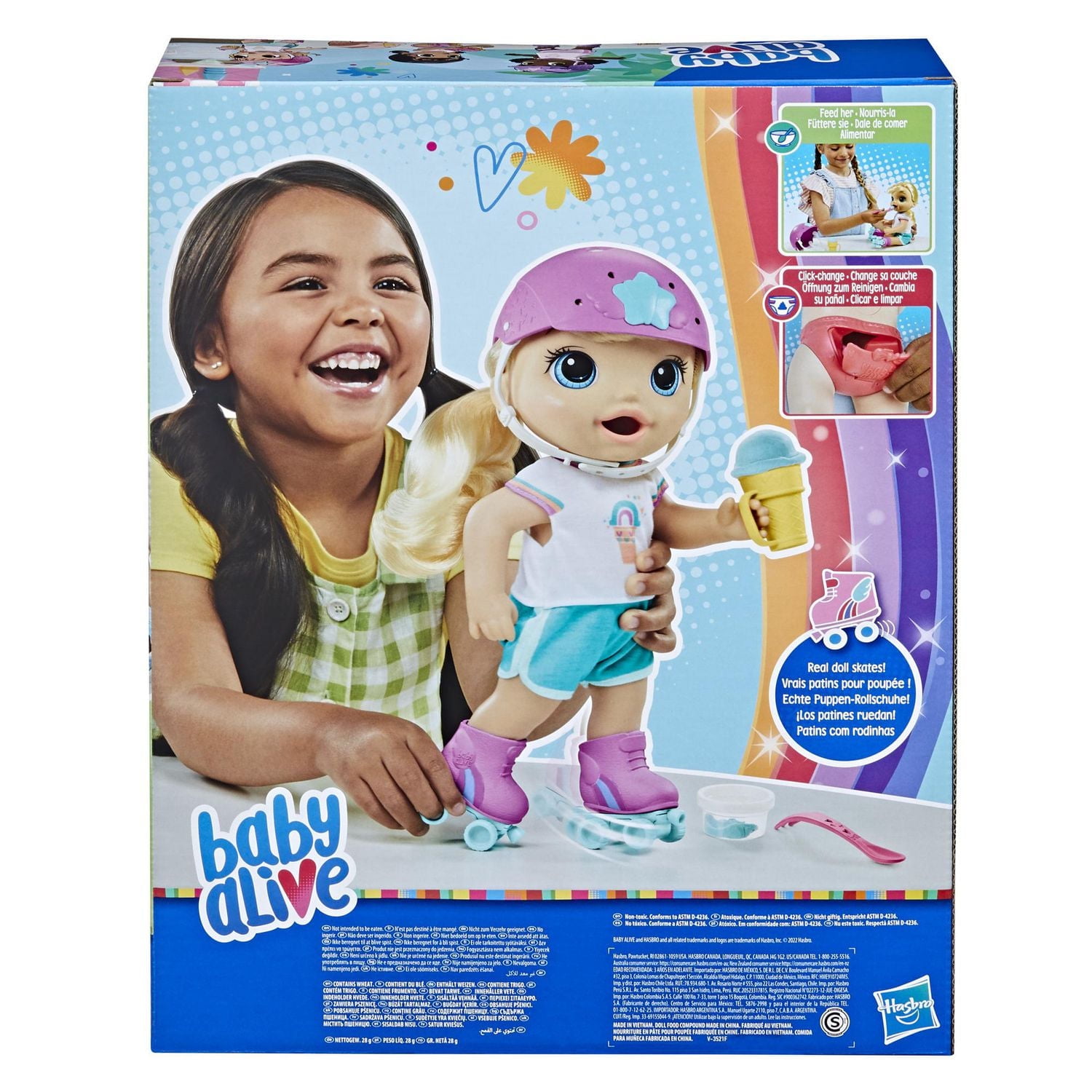 Baby Alive Poupée en patins à roulettes, cheveux blonds