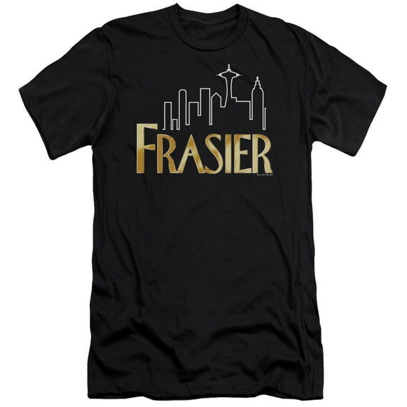 Frasier Frasier Logo Premium Canvas Adult Slim Fit 30/1 T-Shirt Black