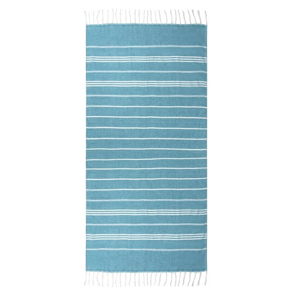 Toalla De Playa Estilo Turco: Rayas Tejidas, Material De Poliéster. Disfruta De Una Cómoda Playa.