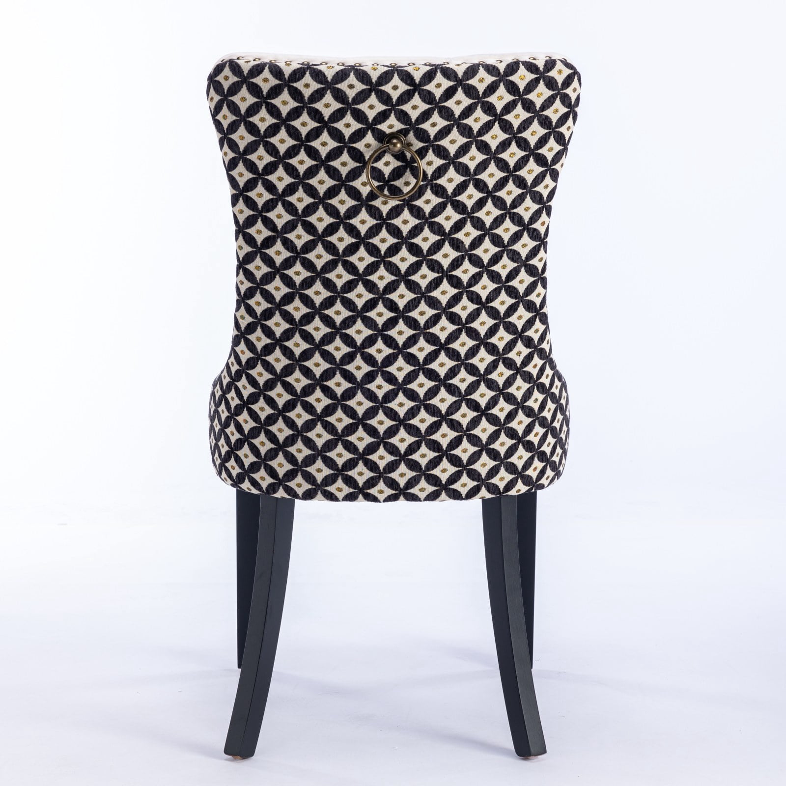 Gewnee Mid-Century Velvet Upholstered Dining Set of 2 with Wood Legs