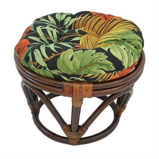 Blazing Needles 93301-18IN-REO-SOL-04 Coussin Capitonné pour Repose-Pieds Rond en Polyester Filé de 18 Pouces - Papprika