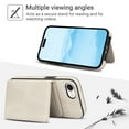 thumbnail image 3 of for iPhone 16e Case, Compatible with MagSafe, Detachable Magnetic Wallet Case with PU Leather Kickstand Card Slots Shockproof Protection 2 In 1 Function Case for iPhone 16e, White, 3 of 6