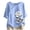 L0166 Light Blue, variant on Wooowa Women Summer Tops Short Sleeve Button Casual Tee Shirt Round Neck Floral Blouses Clothes