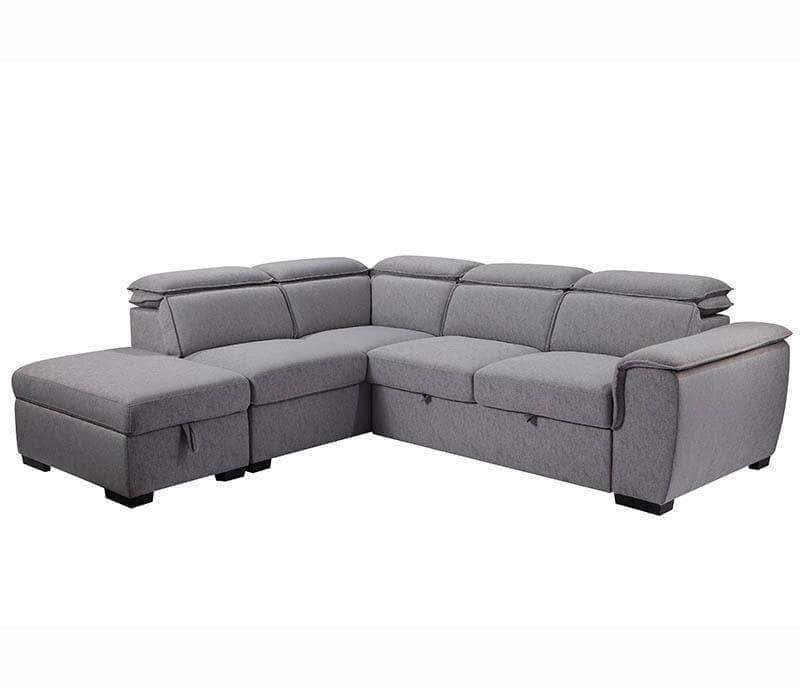 Gerardo Sleeper Sectional Sofa Bed with Storage Ottoman Walmart Canada