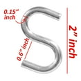thumbnail image 3 of Wideskall 2" inch Heavy Duty Small Zinc Plated Steel S Shaped Hanging Hooks Hangers  Pack of 20, 3 of 3