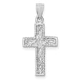 thumbnail image 3 of 14k White Gold Solid White Polished Braided Cross Charm Pendant, 3 of 7